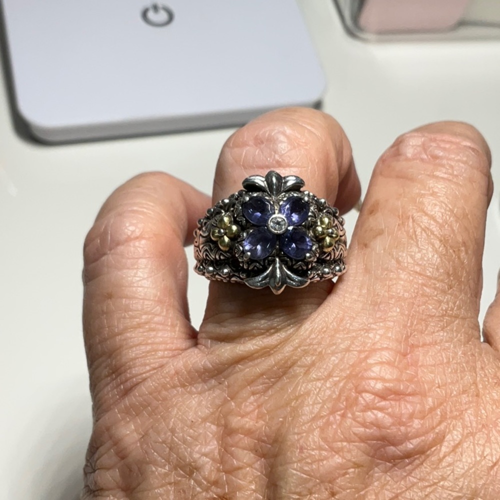 Barbara Bixby Purple Flower Ring